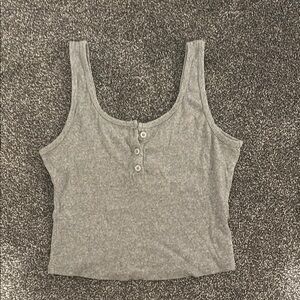 Hollister Gray Tank Top with Button Detail